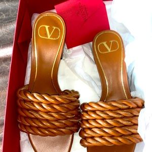 Authentic Valentino Brown Leather Sandals size 6